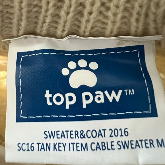 NWT | Top Paw Tan & Gold Dog Sweater | Size Medium - Picture 3 of 5